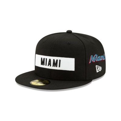 Sapca New Era Miami Marlins MLB Boxed Wordmark 59FIFTY Fitted - Negrii